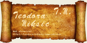 Teodora Mikšić vizit kartica